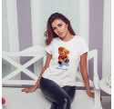 KOSZULKA DAMSKA TEDDY ST022-6 ROZMIAR L BIAŁY