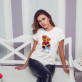 KOSZULKA DAMSKA TEDDY ST022-6 ROZMIAR L BIAŁY