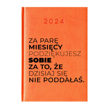 Kalendarz Książkowy Planer 2024 Pomarańczowy Cytaty PIY209