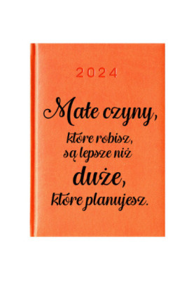 Kalendarz Książkowy Planer 2024 Pomarańczowy Cytaty PIY212