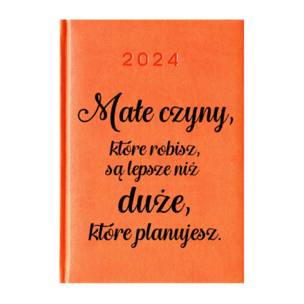 Kalendarz Książkowy Planer 2024 Pomarańczowy Cytaty PIY212