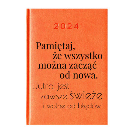 Kalendarz Książkowy Planer 2024 Pomarańczowy Cytaty PIY213