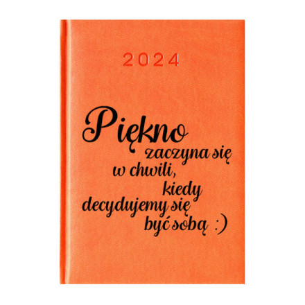 Kalendarz Książkowy Planer 2024 Pomarańczowy Cytaty PIY215