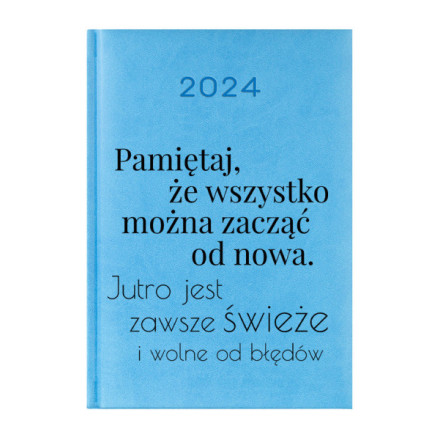 Kalendarz Książkowy Planer 2024 Błękitny Cytaty PIY213