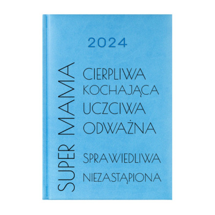 Kalendarz Książkowy Planer 2024 Błękitny Super Mama PIY222