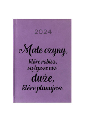 Kalendarz Książkowy Planer 2024 Fioletowy Cytaty PIY212