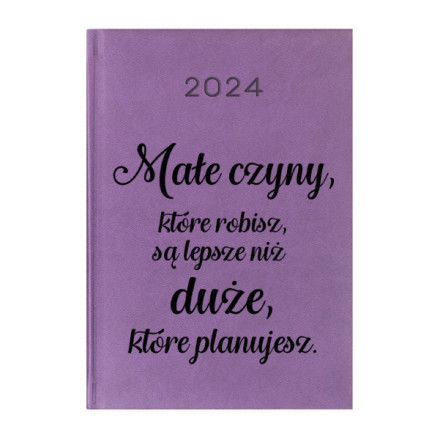 Kalendarz Książkowy Planer 2024 Fioletowy Cytaty PIY212