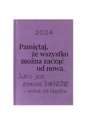 Kalendarz Książkowy Planer 2024 Fioletowy Cytaty PIY213