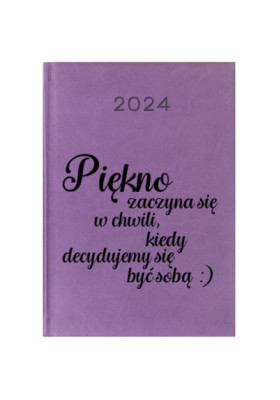 Kalendarz Książkowy Planer 2024 Fioletowy Cytaty PIY215