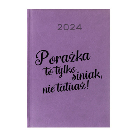 Kalendarz Książkowy Planer 2024 Fioletowy Cytaty PIY216