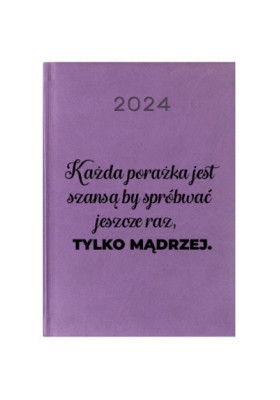 Kalendarz Książkowy Planer 2024 Fioletowy Cytaty PIY219