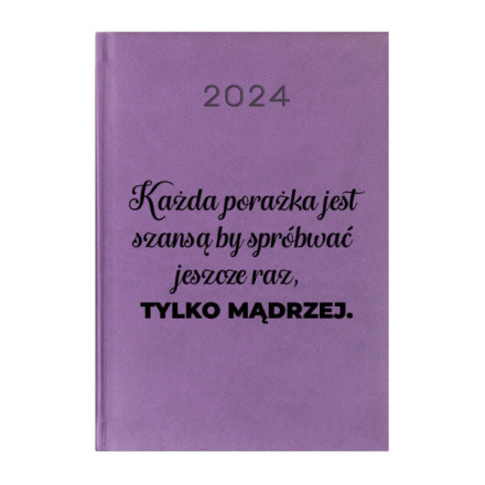 Kalendarz Książkowy Planer 2024 Fioletowy Cytaty PIY219