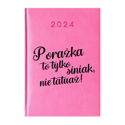 Kalendarz Książkowy Planer 2024 Różowy Cytaty PIY216