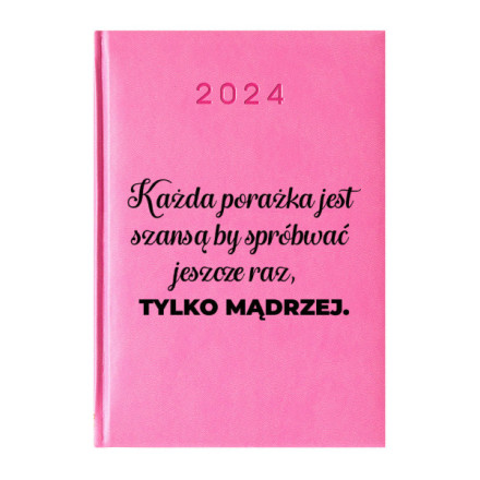 Kalendarz Książkowy Planer 2024 Różowy Cytaty PIY219
