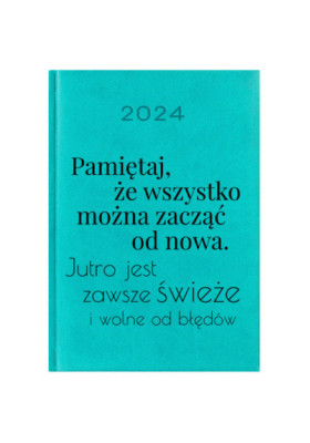 Kalendarz Książkowy Planer 2024 Turkusowy Cytaty PIY213