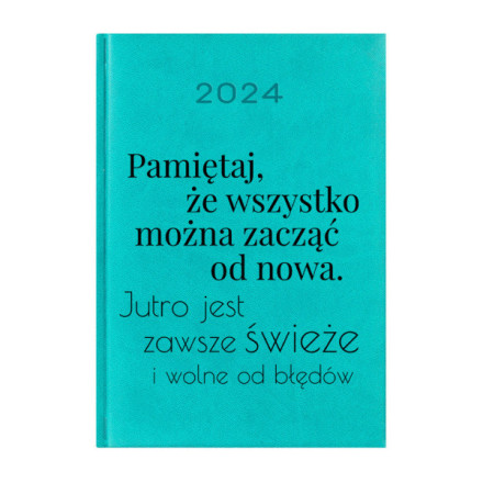 Kalendarz Książkowy Planer 2024 Turkusowy Cytaty PIY213