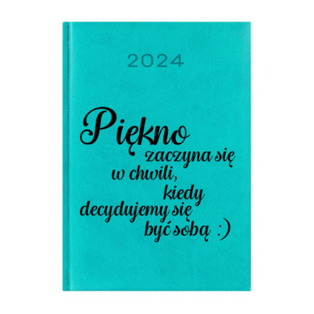 Kalendarz Książkowy Planer 2024 Turkusowy Cytaty PIY215