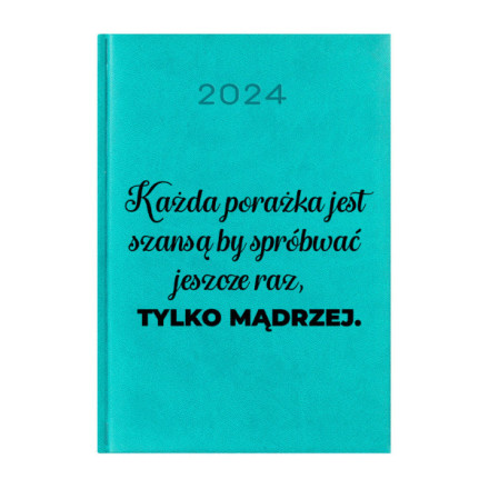 Kalendarz Książkowy Planer 2024 Turkusowy Cytaty PIY219