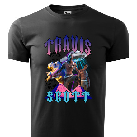 T-SHIRT CZARNY z grafiką Travis Scott S