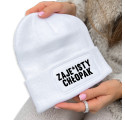 Ciepła Czapka Zimowa ZAJE*ISTY CHŁOPAK Biała FAL608