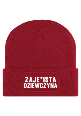 Ciepła Czapka Zimowa ZAJE*ISTA DZIEWCZYNA Czerwona FAL509