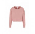 BLUZA DAMSKA CROPPED ROZMIAR XS SZARORÓŻOWY
